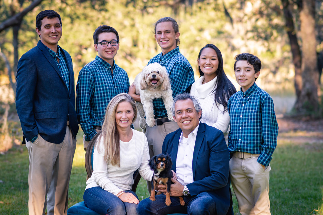 Family Photo with Cavalier King Charles Spaniel